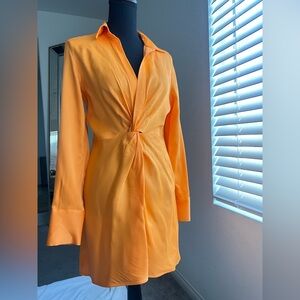 Zara Dress Orange Satin